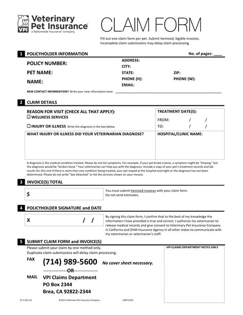 pet protect claim form pdf